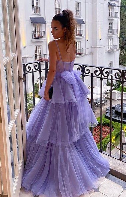Kaylee |A-line Tiered Ruffled Long Tulle Prom Dress - Prom Dress - DYAVOR®