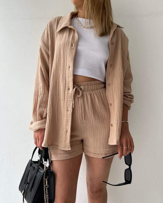 Trendy Ladies Set with Shirt and Shorts -  - DYAVOR®