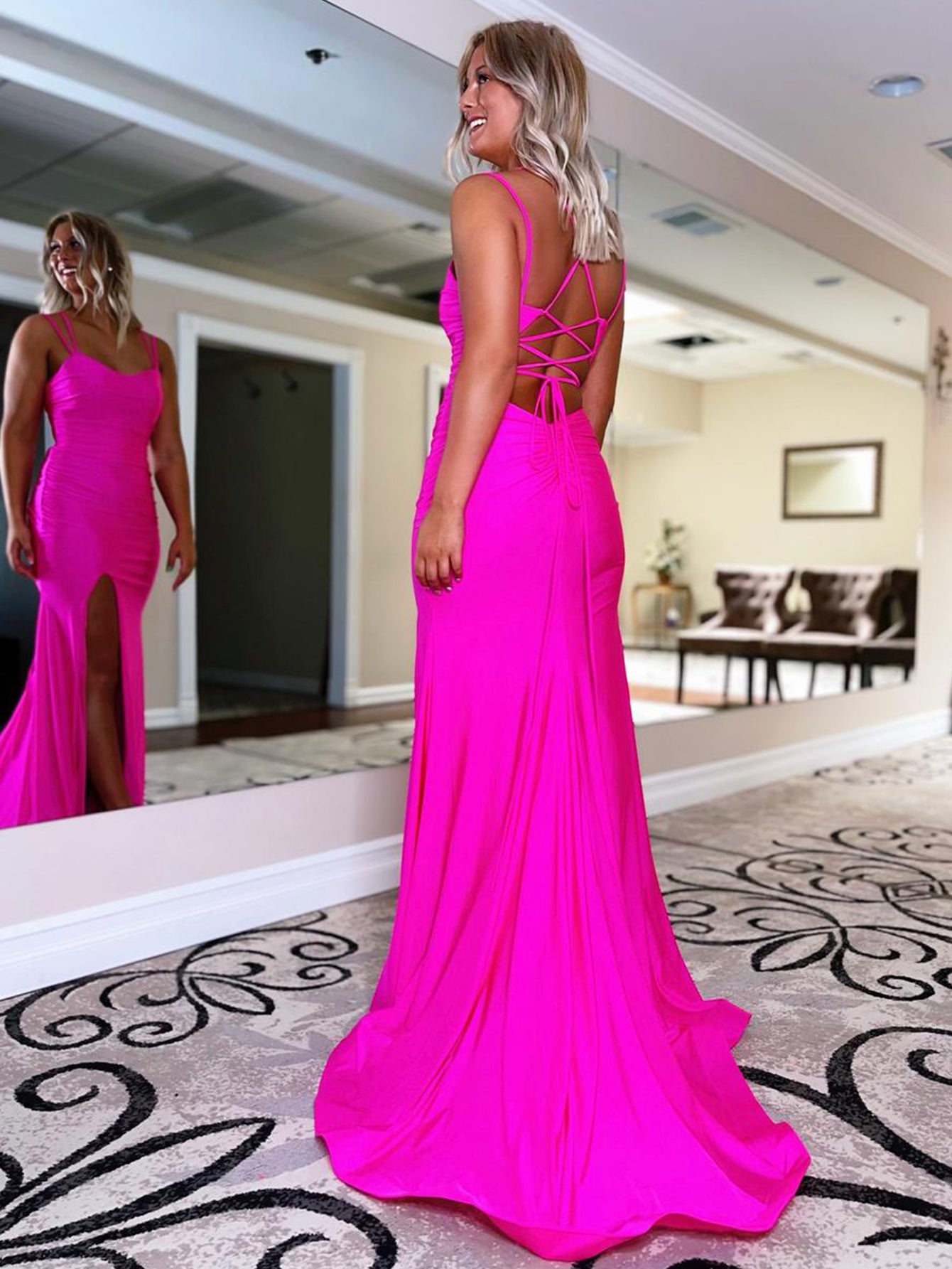 Sapphire |Mermaid Spaghetti Straps Jersey Prom Dress - Prom Dress - DYAVOR®