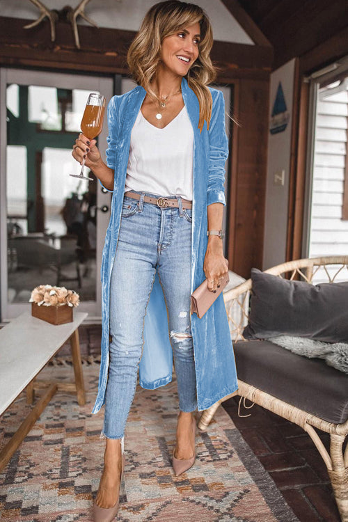 Live In Joy Velvet Long Sleeve Coat - 7 Colors - Top - DYAVOR®