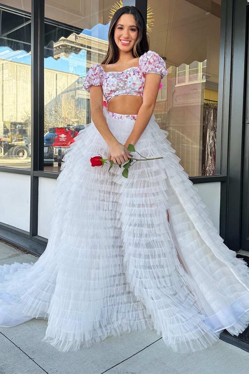 Layne |A line Square Neck Tulle Prom Dress with Ruffles - Prom Dress - DYAVOR®