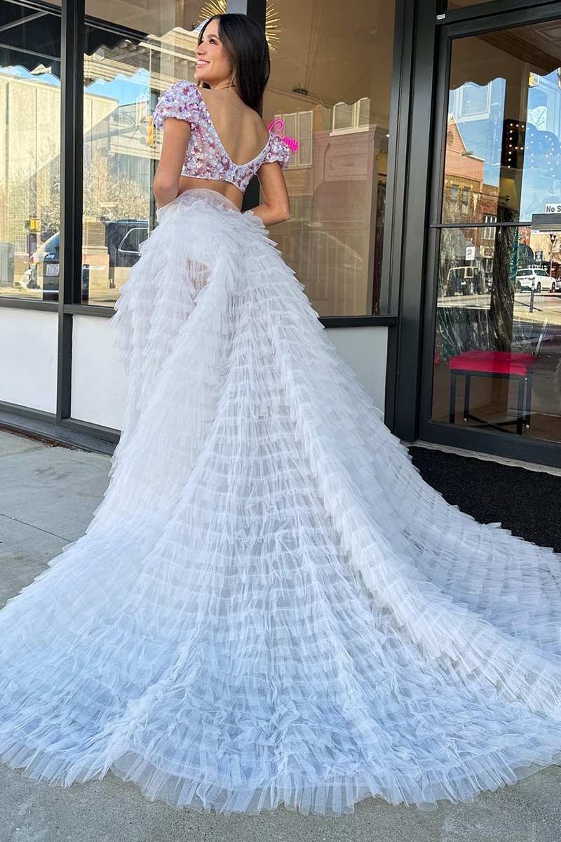 Layne |A line Square Neck Tulle Prom Dress with Ruffles - Prom Dress - DYAVOR®