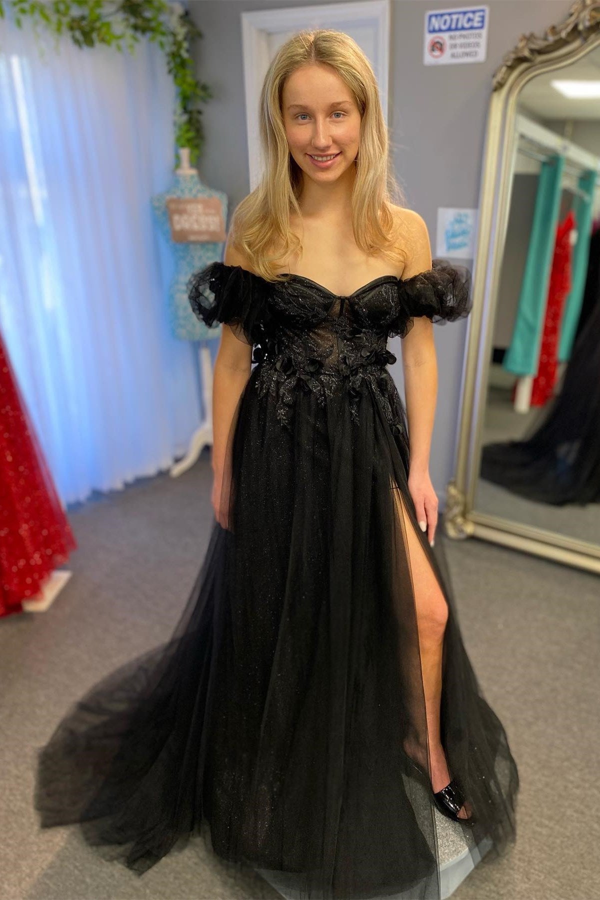 Tulle 3D Floral Lace Sweetheart A-Line Prom Dress with Slit - Prom Dress - DYAVOR®