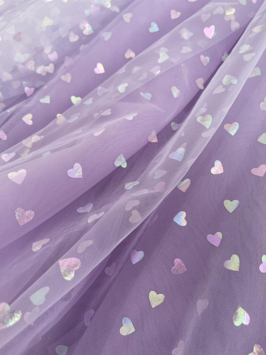 Corset Glitter Hearts Above Knee Length Tulle Dress - Homecoming Dress - DYAVOR®