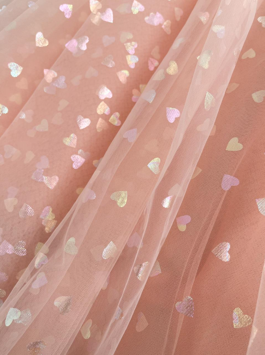 Corset Glitter Hearts Above Knee Length Tulle Dress - Homecoming Dress - DYAVOR®
