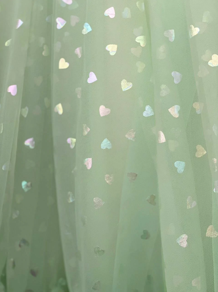 Corset Glitter Hearts Above Knee Length Tulle Dress - Homecoming Dress - DYAVOR®