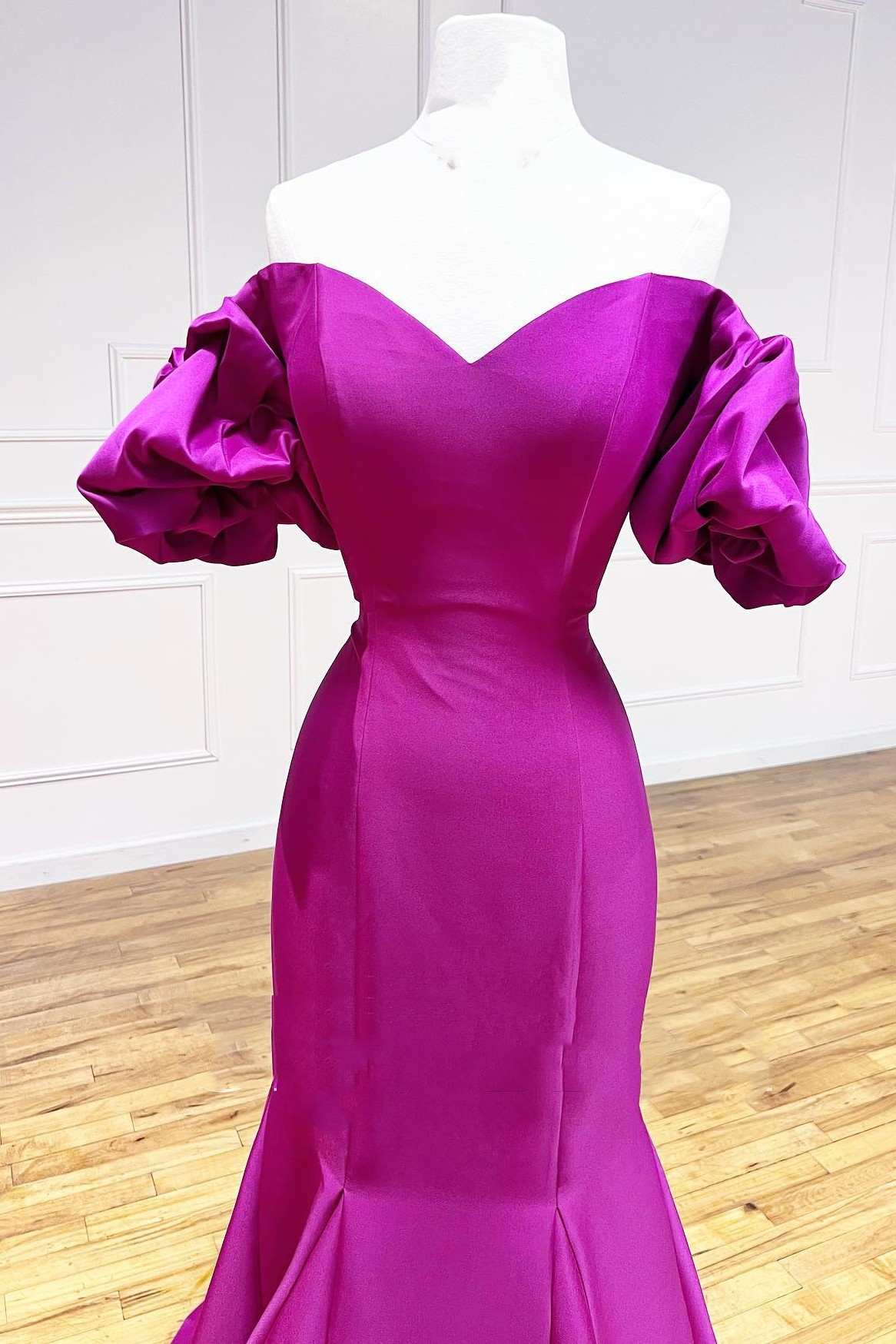 Magenta Satin Strapless Trumpet Long Prom Dress - Prom Dress - DYAVOR®