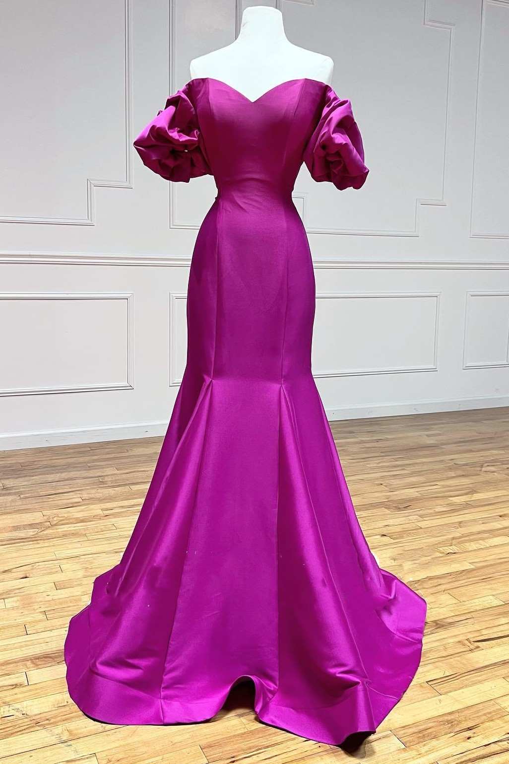Magenta Satin Strapless Trumpet Long Prom Dress - Prom Dress - DYAVOR®