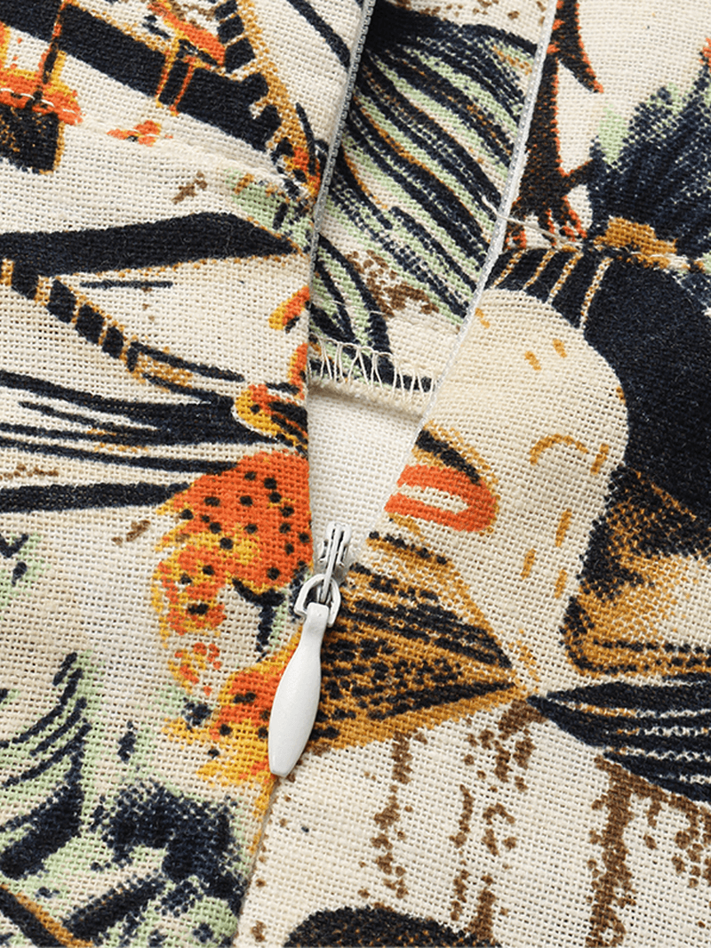 Women 100% Cotton Plant Floral Print High Waist Bohemia Maxi Skirts - Skirts - DYAVOR®