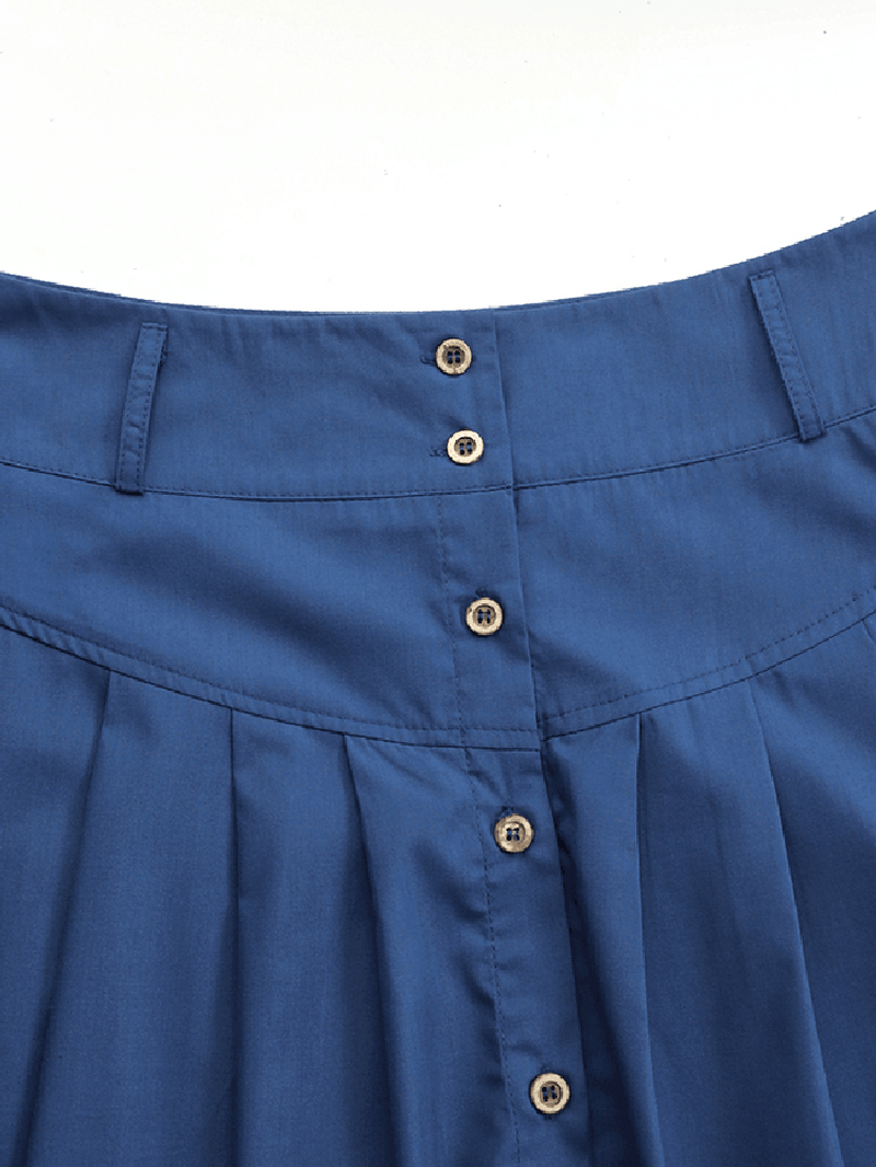 Women's Solid Color Casual Long Skirt with Pocket: Loose Fit and Comfortable Bottom Front - Skirts - DYAVOR®