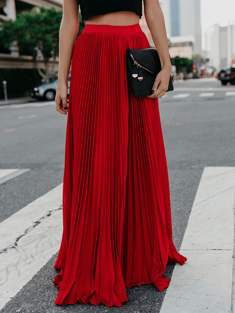 Boho Elastic Waist Pleated Skirts - Skirts - DYAVOR®
