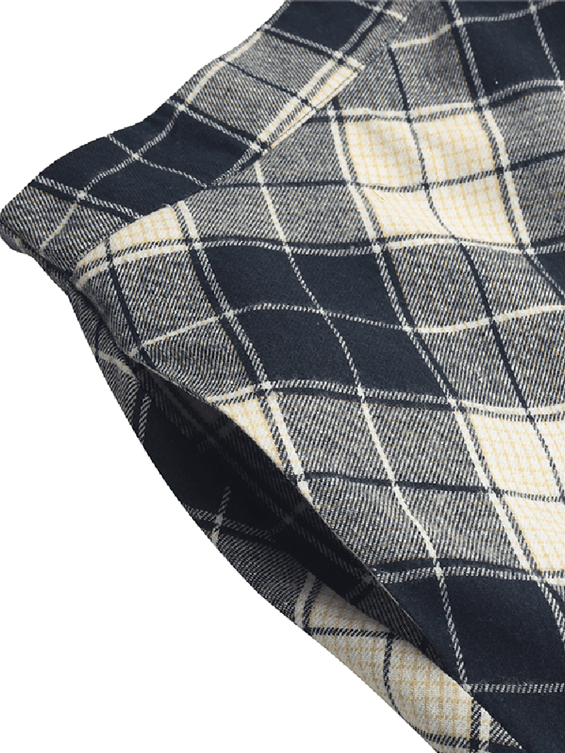 Women Plaid A-Line Vintage High Waist Skirts with Pocket - Skirts - DYAVOR®