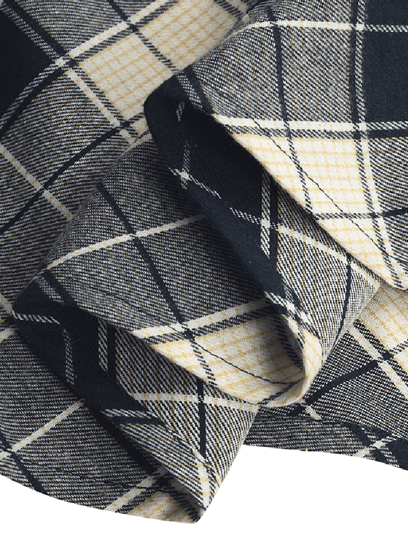 Women Plaid A-Line Vintage High Waist Skirts with Pocket - Skirts - DYAVOR®