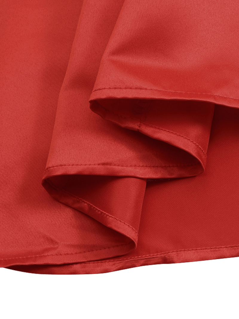 Women's Party Waist-Cinched Solid Pleats A-Line Skirt with Side Pockets and Back Zipper - - DYAVOR®