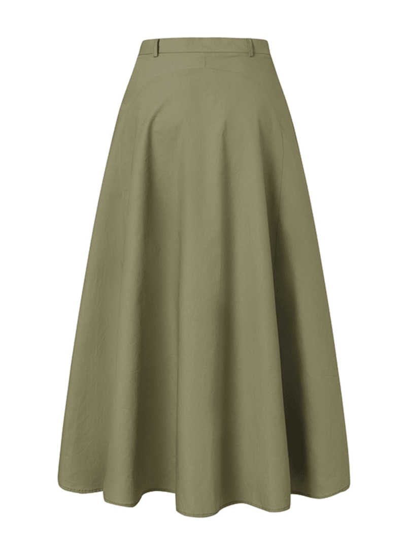 100% Cotton Solid Side Zipper Spliced Casual Loose Skirt for Women - Perfect for All Seasons - Skirts - DYAVOR®