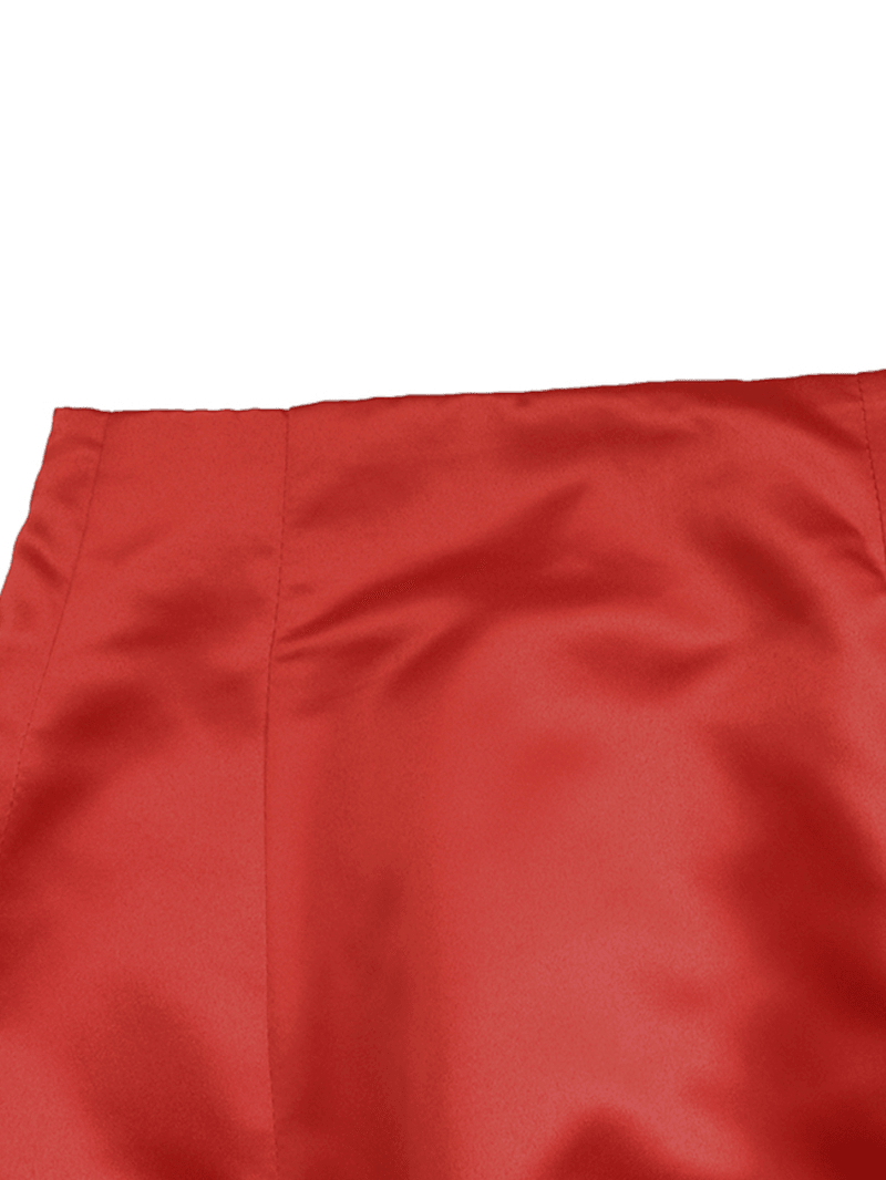 Women's Party Waist-Cinched Solid Pleats A-Line Skirt with Side Pockets and Back Zipper - - DYAVOR®