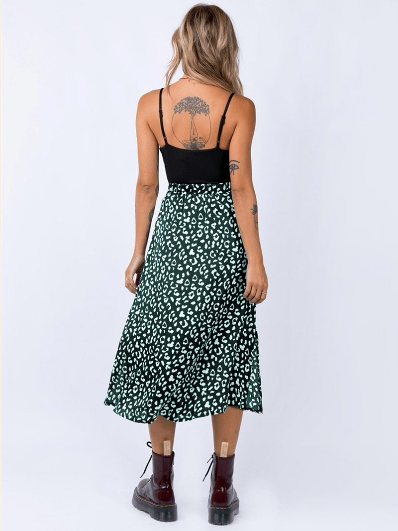 Leopard Print Side Split High Waist Slim Skirts - Skirts - DYAVOR®