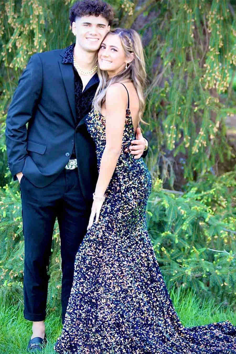 Glitter Navy Blue Sequined Mermaid Prom Dress - prom dress - DYAVOR®