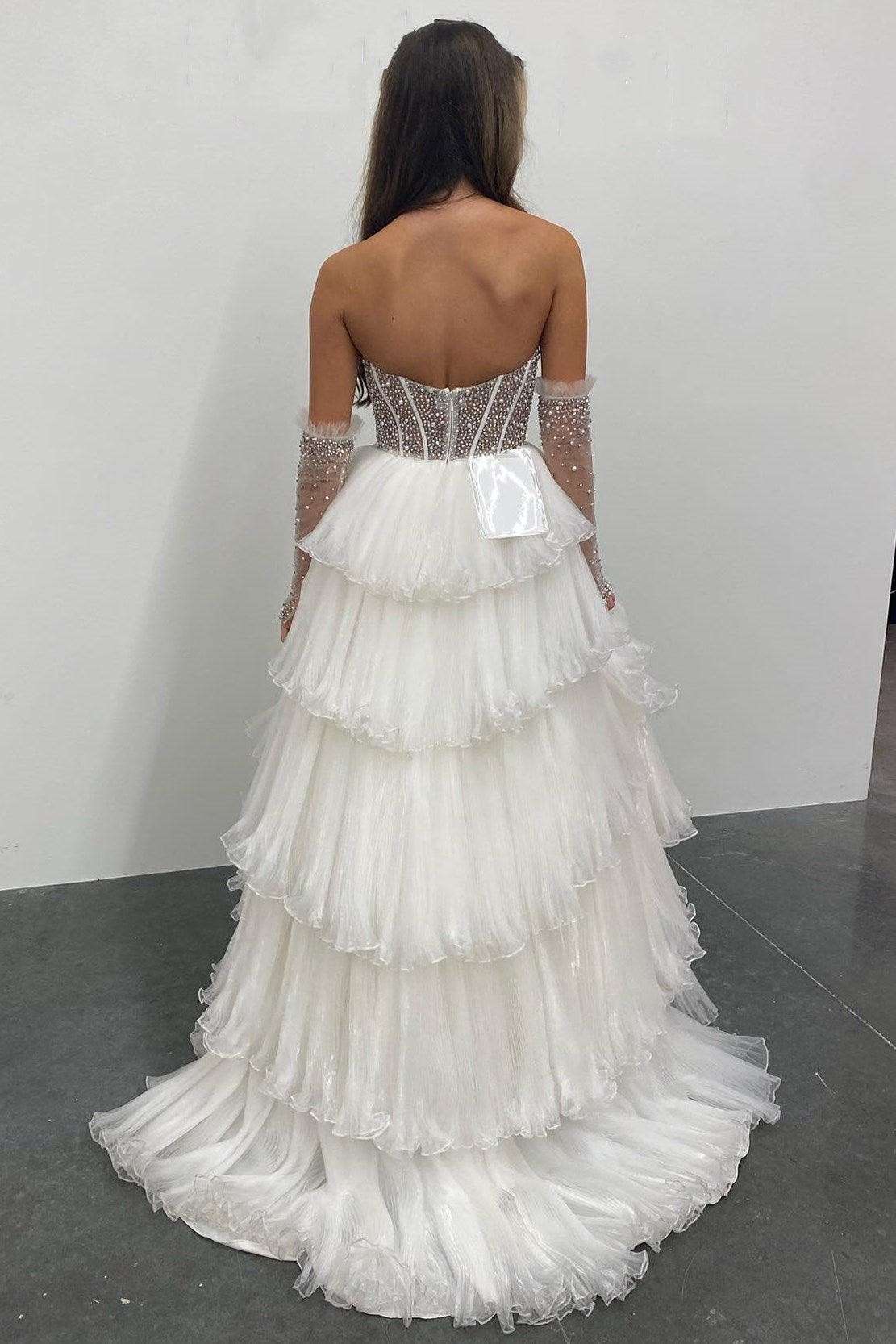 Lana |A-line Sweetheart Tiered Organza Prom Dress with Detachable Sleeves - Prom Dress - DYAVOR®