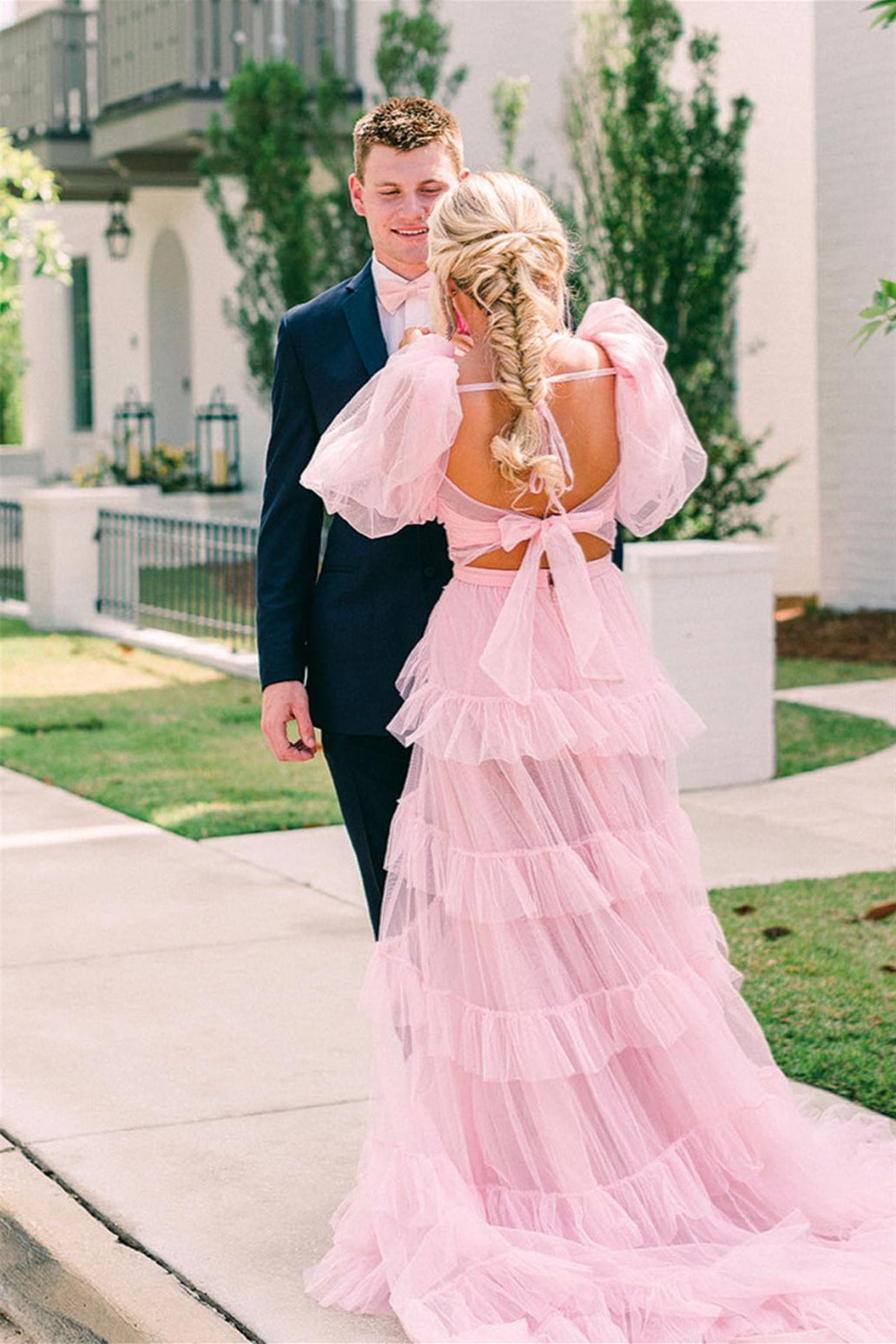Rosalina |A Line Tow-Piece Tulle Prom Dress with Slit - Prom Dress - DYAVOR®