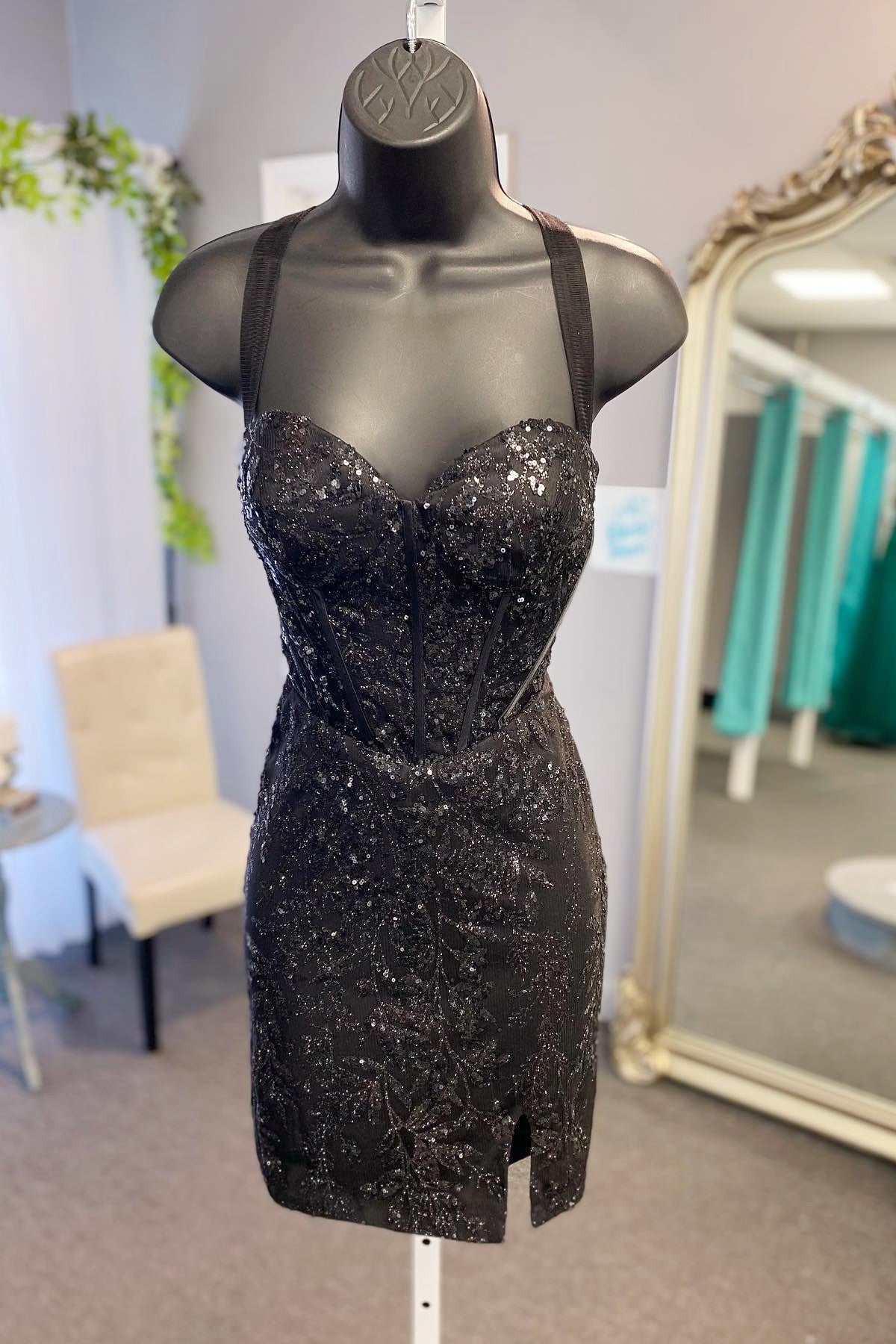 Myra | Red Sequin Lace Sweetheart Sheath Short Dress - formal dress - DYAVOR®