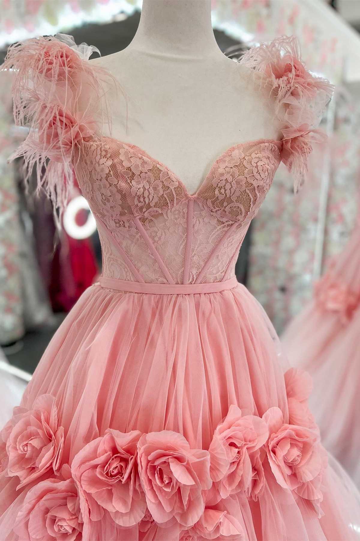 Cali |Princess A-Line Off the Shoulder Lace Tulle Prom Dress - Prom Dress - DYAVOR®