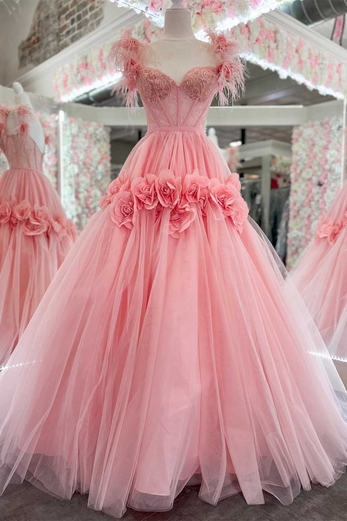 Cali |Princess A-Line Off the Shoulder Lace Tulle Prom Dress - Prom Dress - DYAVOR®