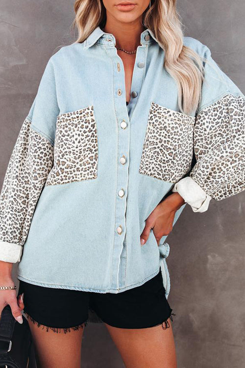 Groove Leopard Denim Jacket - Top - DYAVOR®