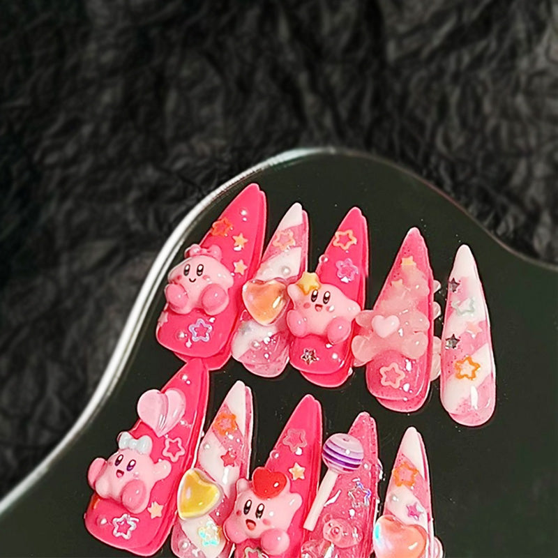 Kirby Star Press On Nails - - DYAVOR®