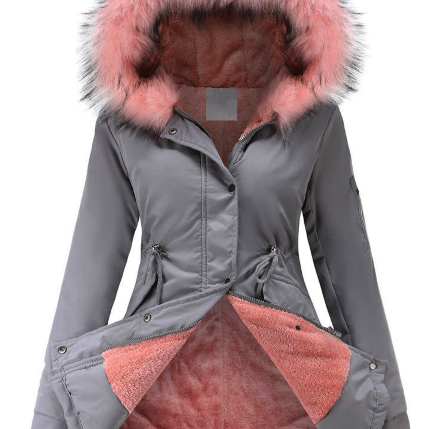 Nina | Zippered fuzzy hoodie parka jacket - 07/112024 1 - DYAVOR®