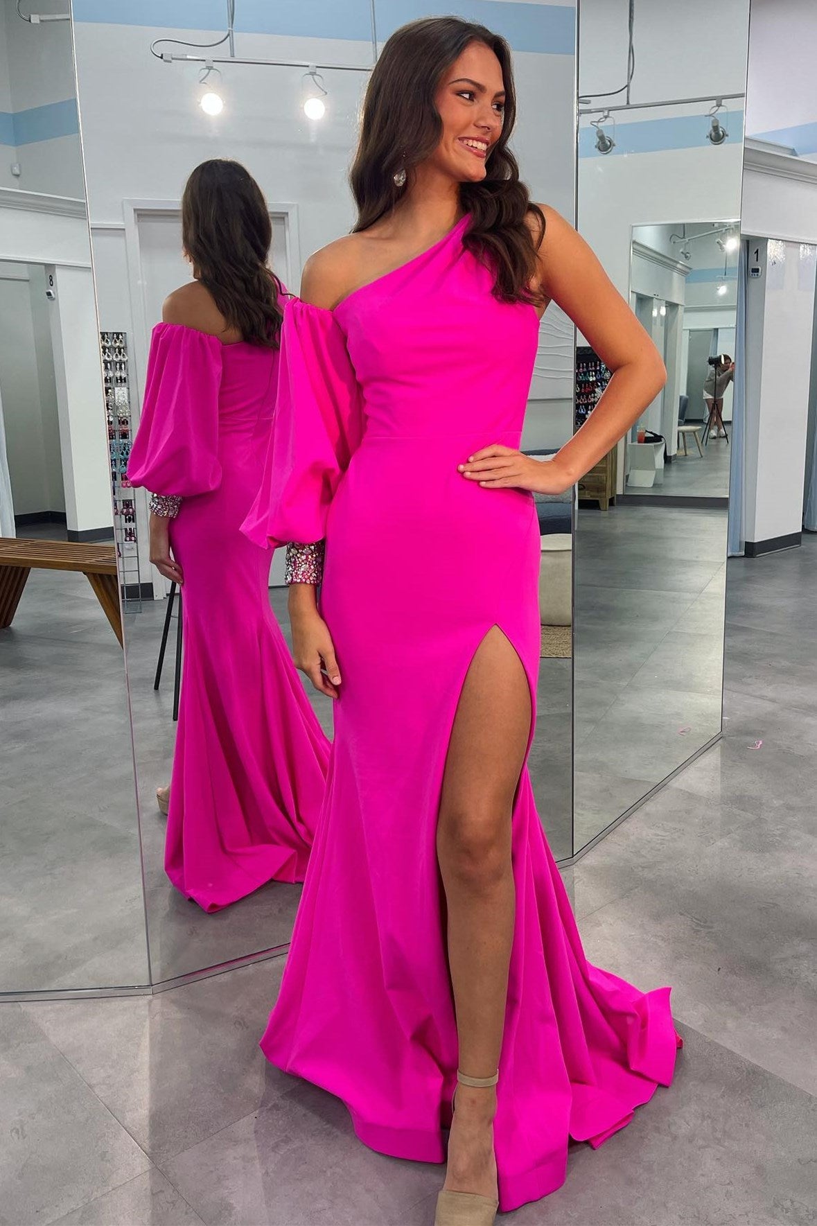 Asymmetrical Cobalt Blue Mermaid Long Formal Dress with Slit - Prom Dress - DYAVOR®