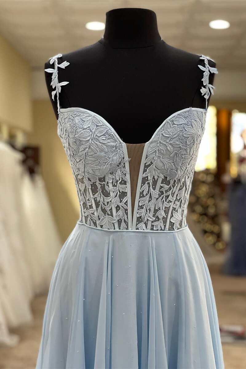 Periwinkle Off-the-Shoulder A-line Princess Prom Gown - Prom Dress - DYAVOR®