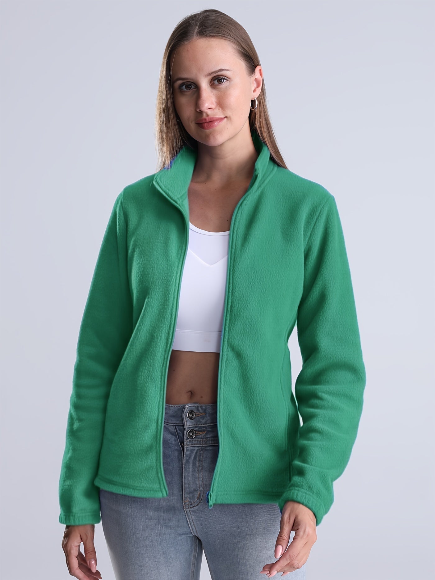 Nina | Plain plush lined jacket with zipper and pockets - 07/112024 1 - DYAVOR®