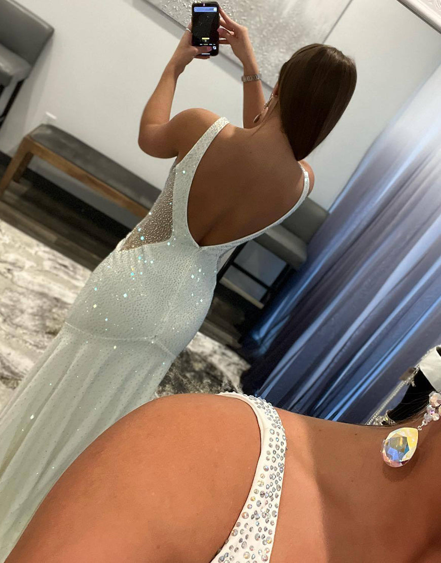 Tonya | White Mermaid Beaded Prom Dress - Prom Dress - DYAVOR®