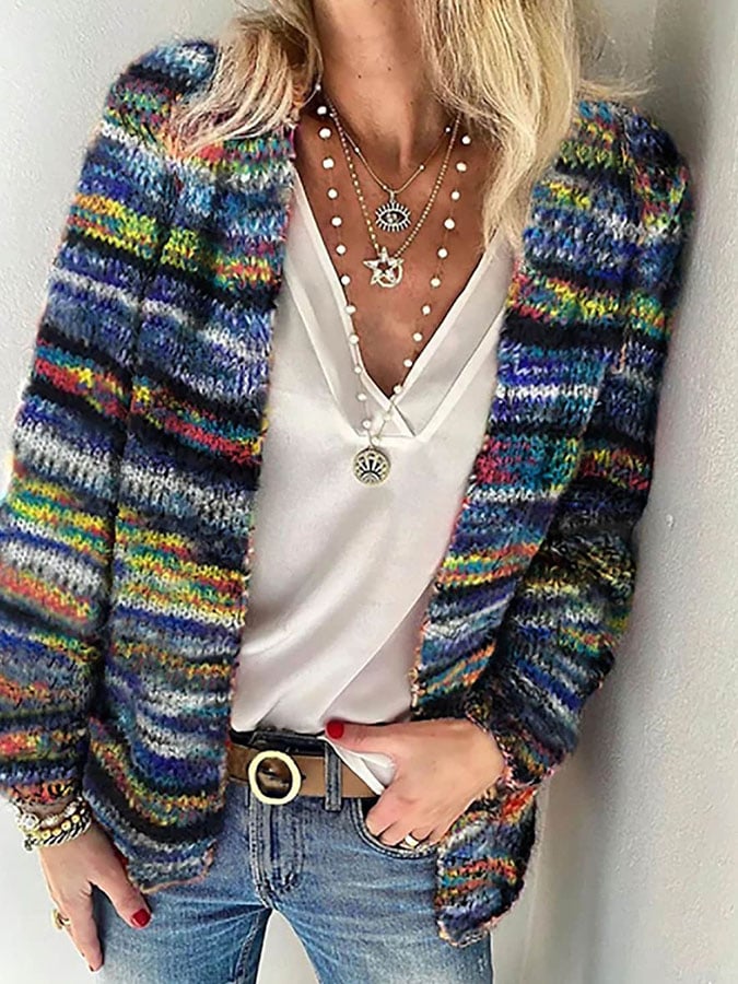 Lola | Knitted colorful cardigan - Winter - DYAVOR®
