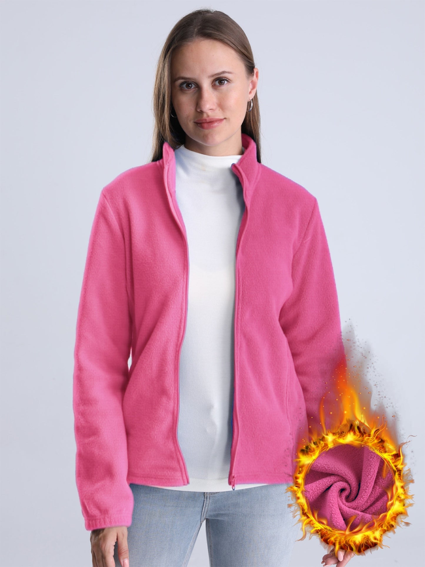 Nina | Plain plush lined jacket with zipper and pockets - 07/112024 1 - DYAVOR®