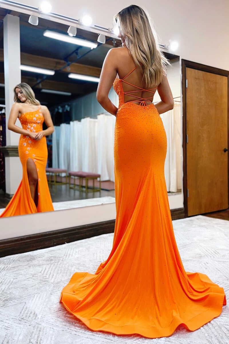 Lexi |Mermaid One Shoulder Beaded Jersey Prom Dress with Beading - Prom Dress - DYAVOR®