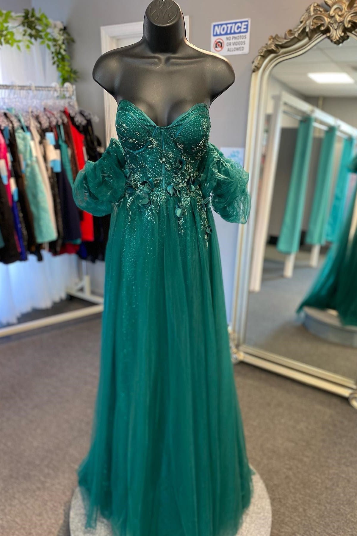 Tulle 3D Floral Lace Sweetheart A-Line Prom Dress with Slit - Prom Dress - DYAVOR®