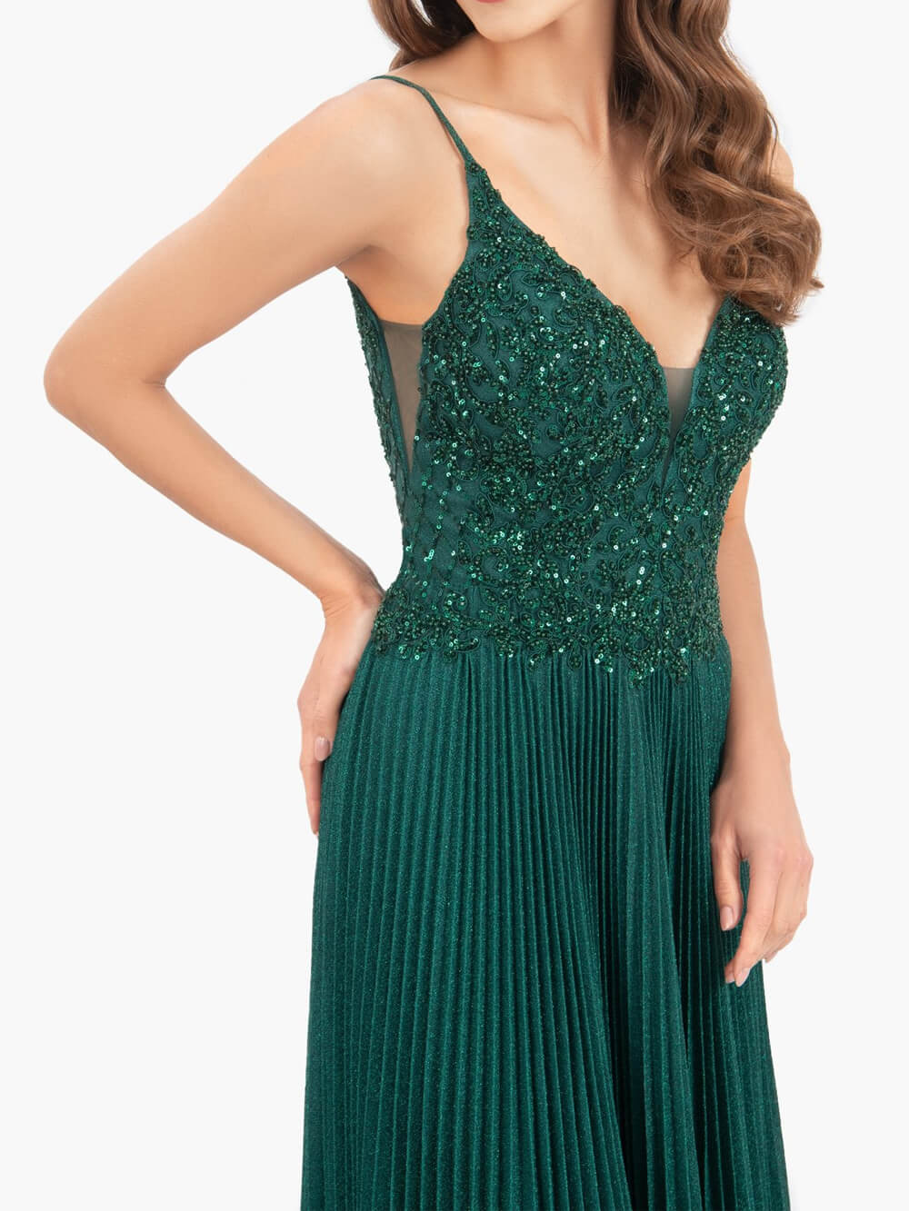 Elizabeth Rose Pink | A-line Floor Length Glitter Jersey Prom Dress with Appliques and Sequins - Prom Dresses - DYAVOR®