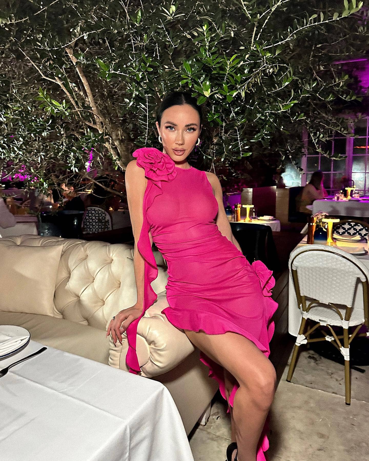 Ruffles Transparent Pink Dress - - DYAVOR®