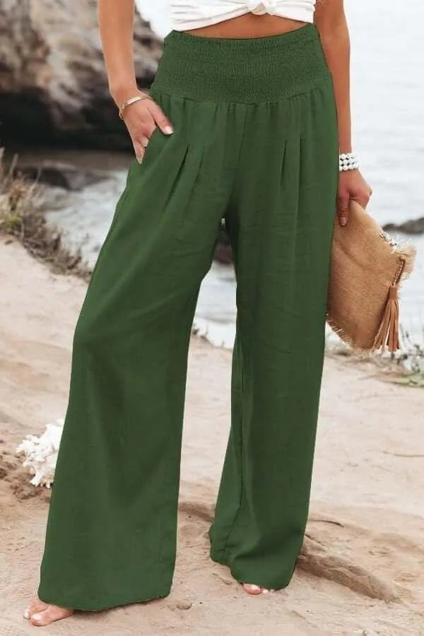 Casual Wide Trousers - Cotton-Linen Blend - Lightweight and Breathable - Perfect for Summer Outings - 05/112024 1 - DYAVOR®
