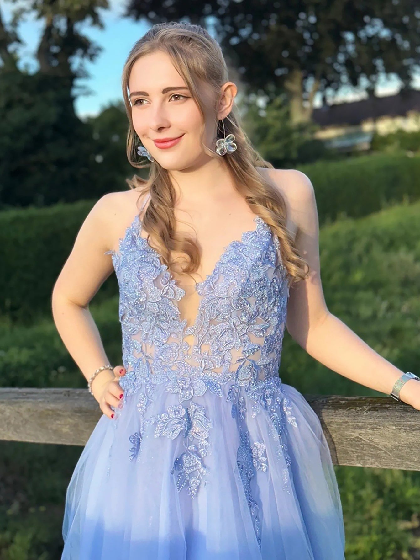 Anya | A Line Applique BlushTulle Short Homecoming Dress - Homecoming Dress - DYAVOR®