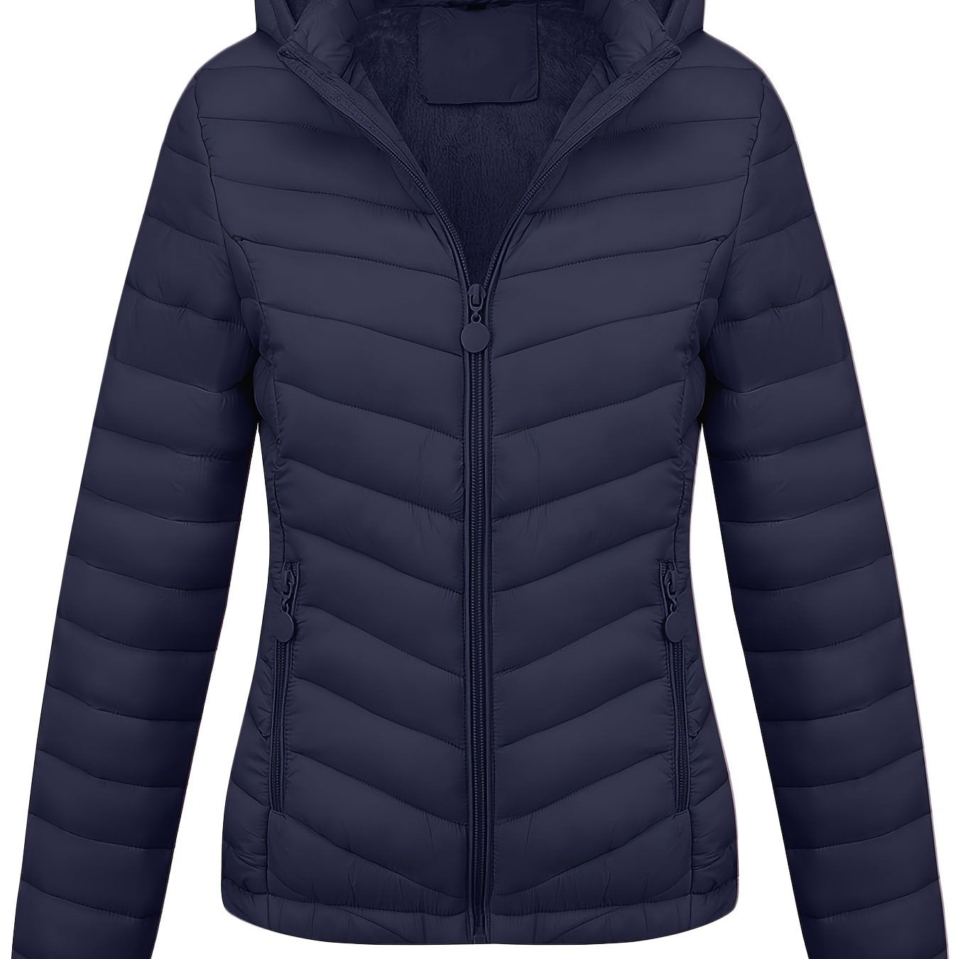 Fien | zippered hoodie puffy jacket with slanted pockets - 07/112024 1 - DYAVOR®