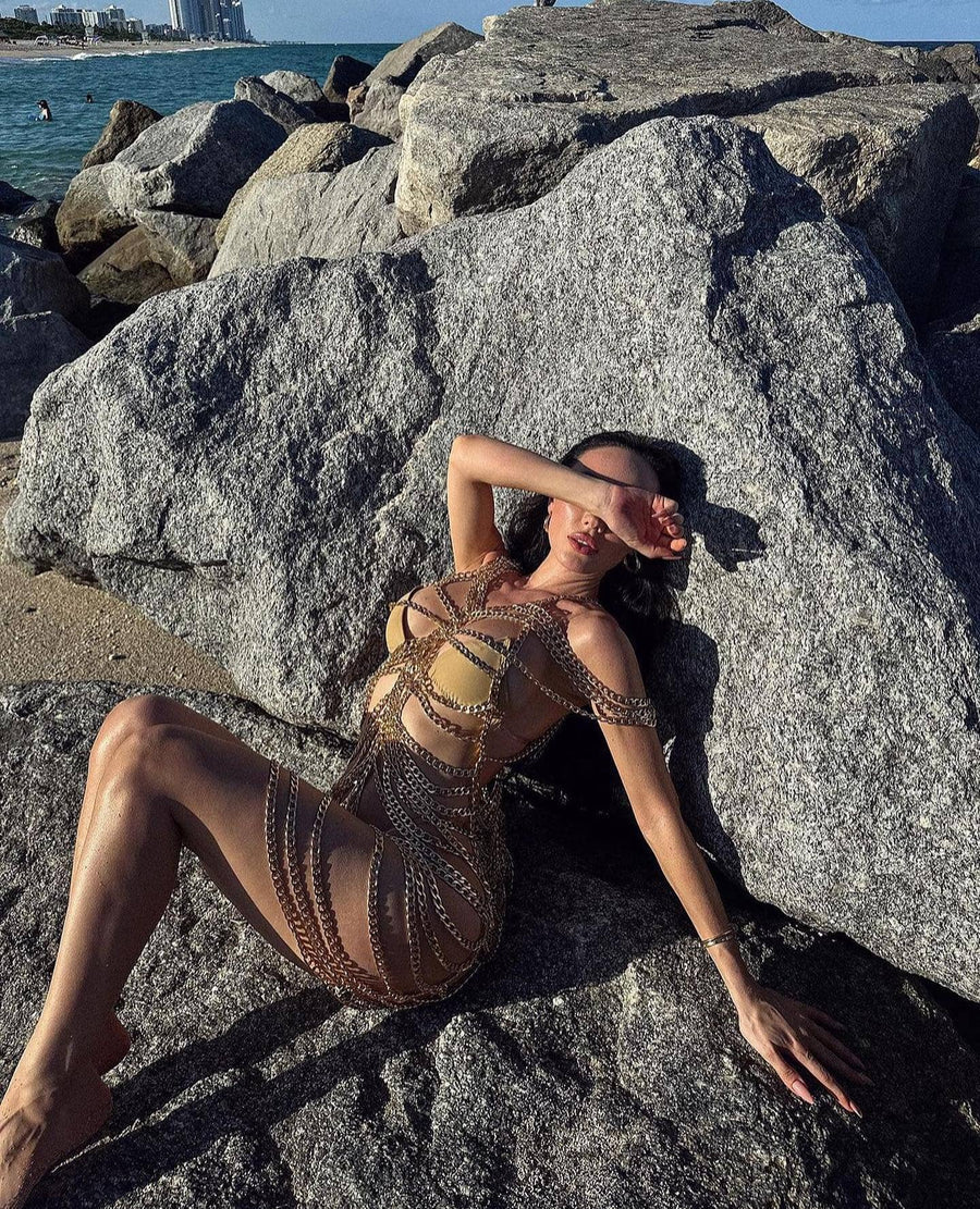 Gold Chain Dress - - DYAVOR®