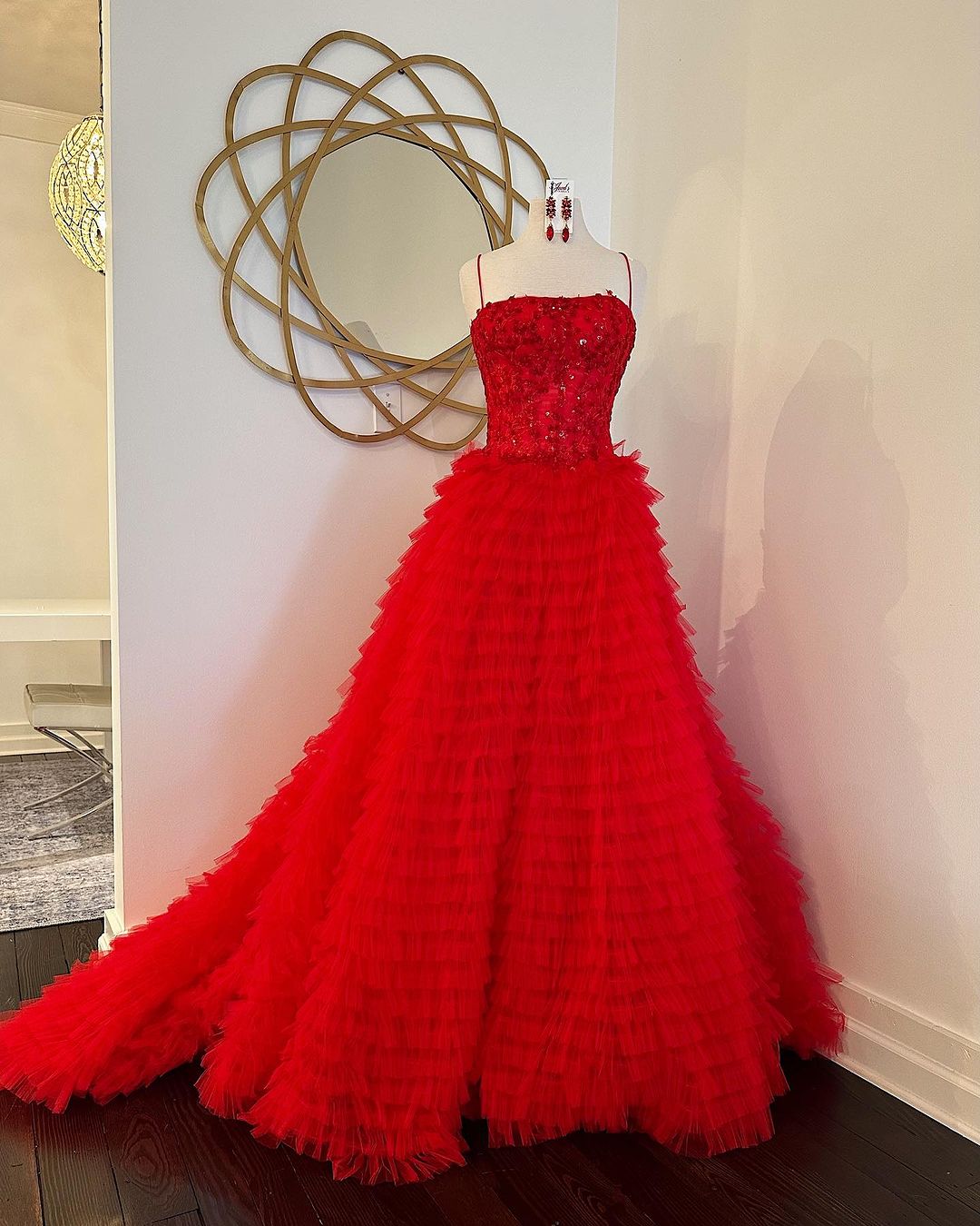 Jordan | A-Line Tiered Sequins Tulle Long Prom Dress - Prom Dress - DYAVOR®