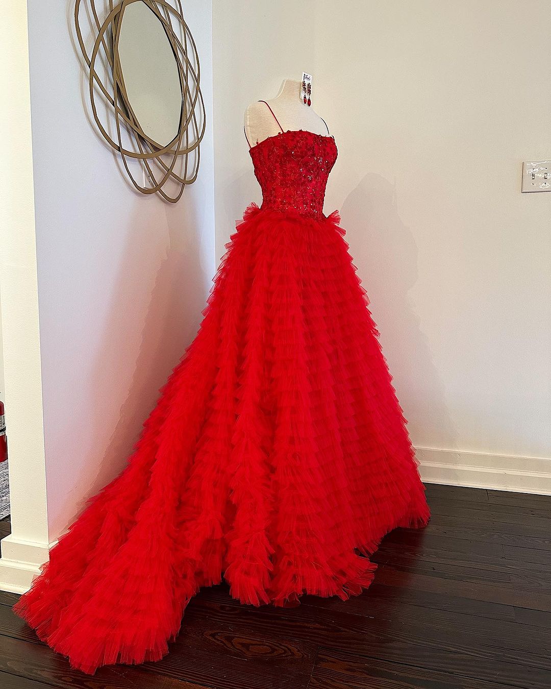 Jordan | A-Line Tiered Sequins Tulle Long Prom Dress - Prom Dress - DYAVOR®