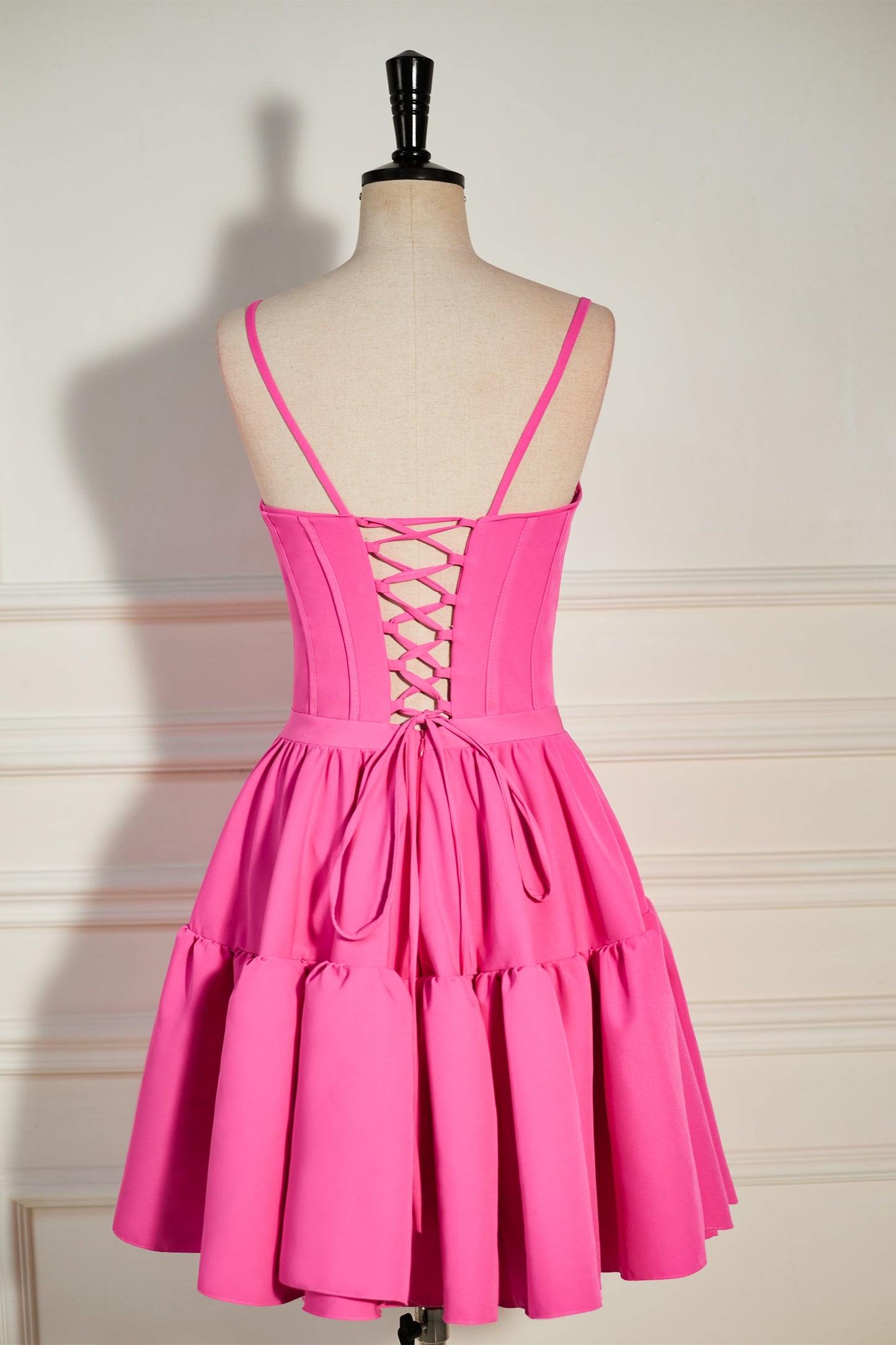 Mabel |A-line Ruffled Lace-Up Homecoming Dress - Homecoming Dress - DYAVOR®