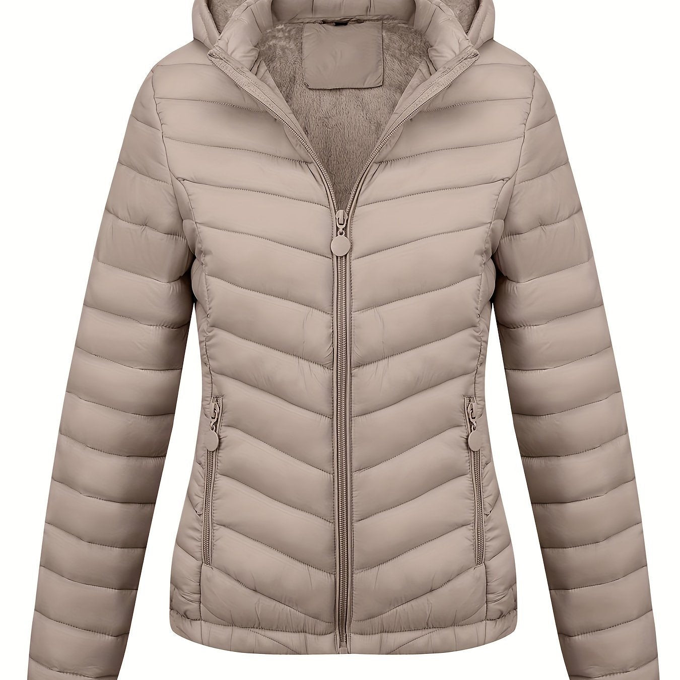Fien | zippered hoodie puffy jacket with slanted pockets - 07/112024 1 - DYAVOR®