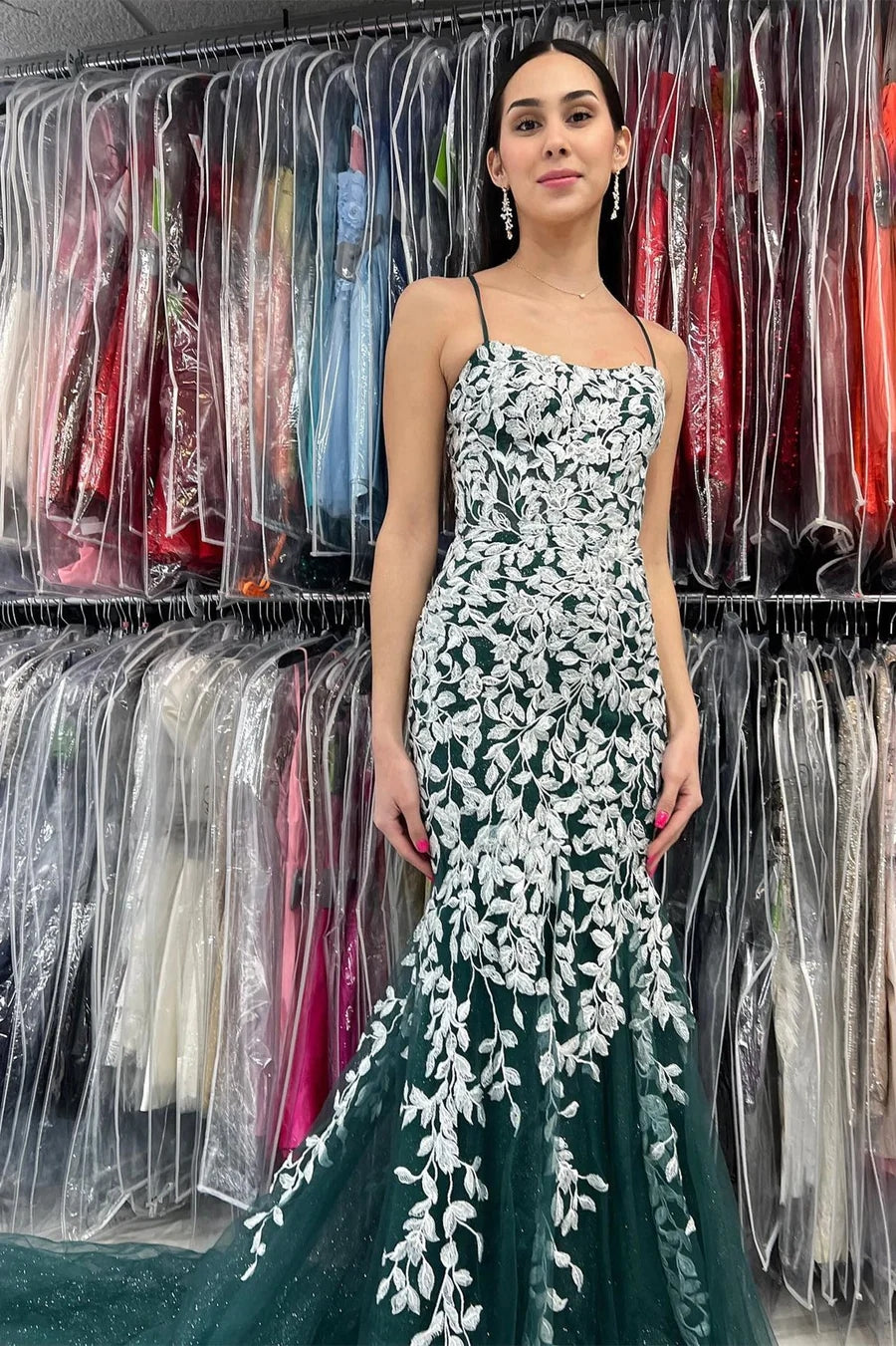 Lorelei |Mermaid Spaghetti Straps Lace Tulle Prom Dress - Prom Dress - DYAVOR®