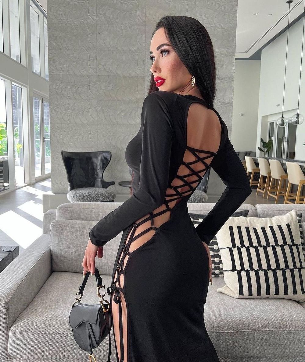 Open Back Lacing Maxi Dress -  - DYAVOR®